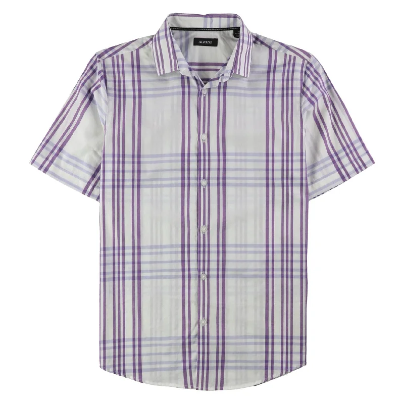 Men's Moisture - Wicking Performance Fabric Casual Shirts for Outdoor ActivitiesAlfani Mens Classic Fit York Button Up Shirt, Purple, Small