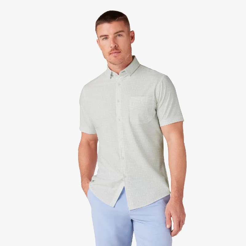 Men's Two - Tone Contrast Panel Casual Shirts in White and Navy for a Stylish and Eye - Catching DesignAluminum Gradient