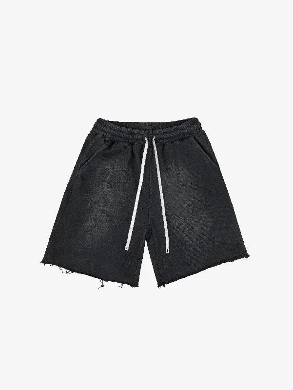 Men's button - fly denim work shorts for durability on the jobBLACK SUNFADED EVERYDAYS SWEAT SHORTS