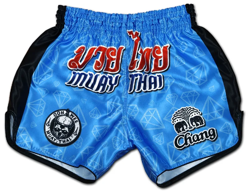 Men's wide - leg linen blend shorts for a relaxed beachside vibeMuay Thai Boxing Shorts ★ Blue Corner