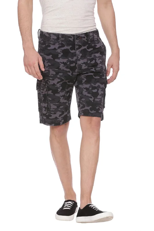 Men's floral print silk blend shorts for a unique night - out lookBasics Comfort Fit 6 Pocket Cargo Shorts