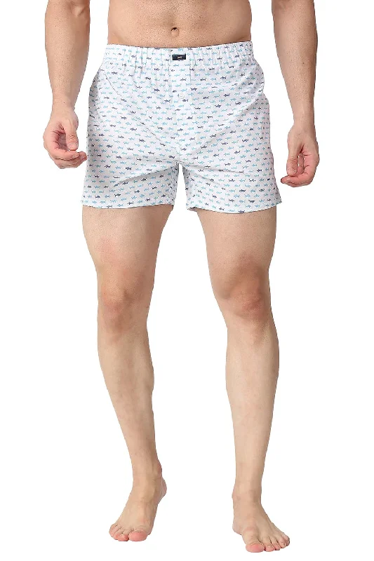 Men's wide - leg linen blend shorts for a relaxed beachside vibeSlim Fit Cotton Printed Boxer Shorts