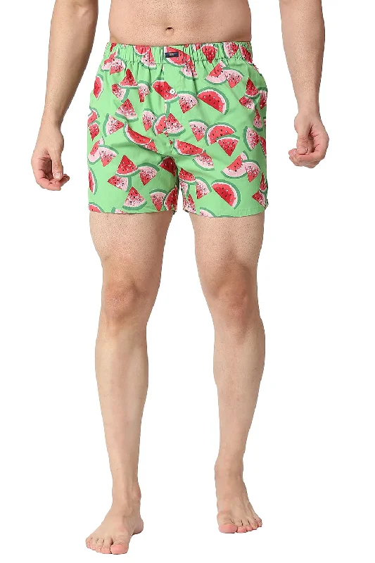 Men's adjustable - length convertible shorts for versatile useSlim Fit Cotton Printed Boxer Shorts