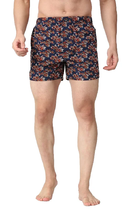 Men's side - stripe track shorts for a sporty running lookSlim Fit Cotton Printed Boxer Shorts