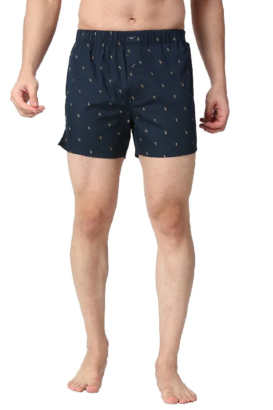 Men's checkered pattern wool shorts for a stylish winter layering optionSlim Fit Cotton Printed Boxer Shorts