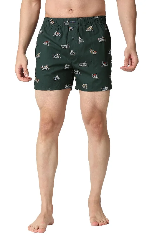 Men's zip - pocket canvas shorts for added functionality during travelSlim Fit Cotton Printed Boxer Shorts