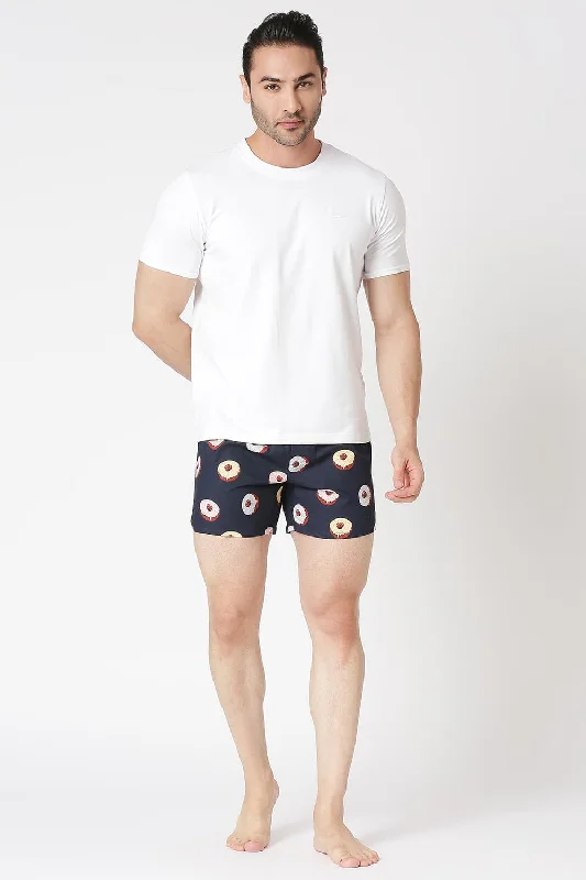 Men's flat - front chino shorts for semi - formal summer eventsSlim Fit Cotton Printed Boxer Shorts