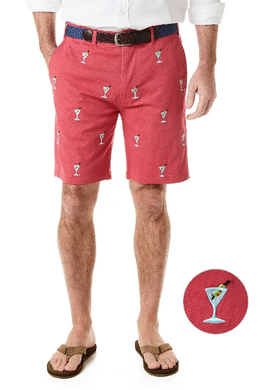 Men's checkered pattern wool shorts for a stylish winter layering optionCisco Short Stretch Twill Hurricane Red with Martini