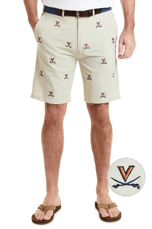 Men's plaid pattern wool blend shorts for a preppy fall styleCollegiate ACKformance Short Khaki with UVA