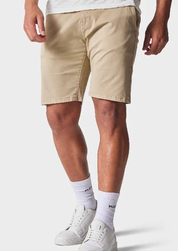 Men's button - fly denim work shorts for durability on the jobDawkins Beige Shorts