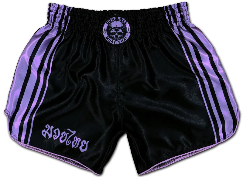 Men's pastel - colored cotton shorts for a spring - friendly outfitDigital Lavender ? Muay Thai Boxing Shorts (black)