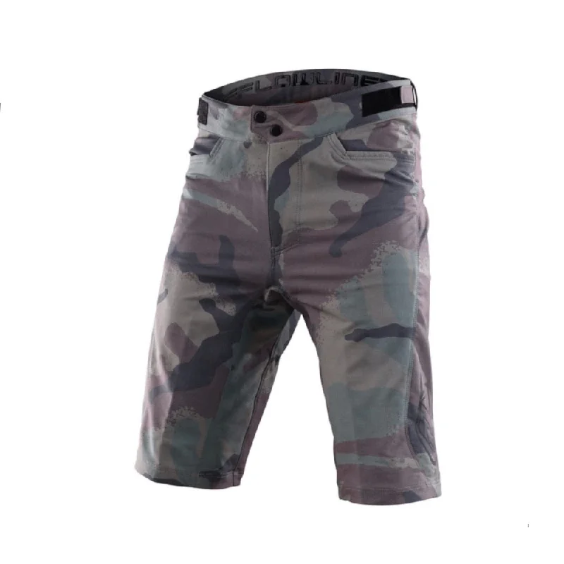 Men's elastic waistband lounge shorts for lazy weekends at homeFlowline Short Camo Woodland (W/Liner)