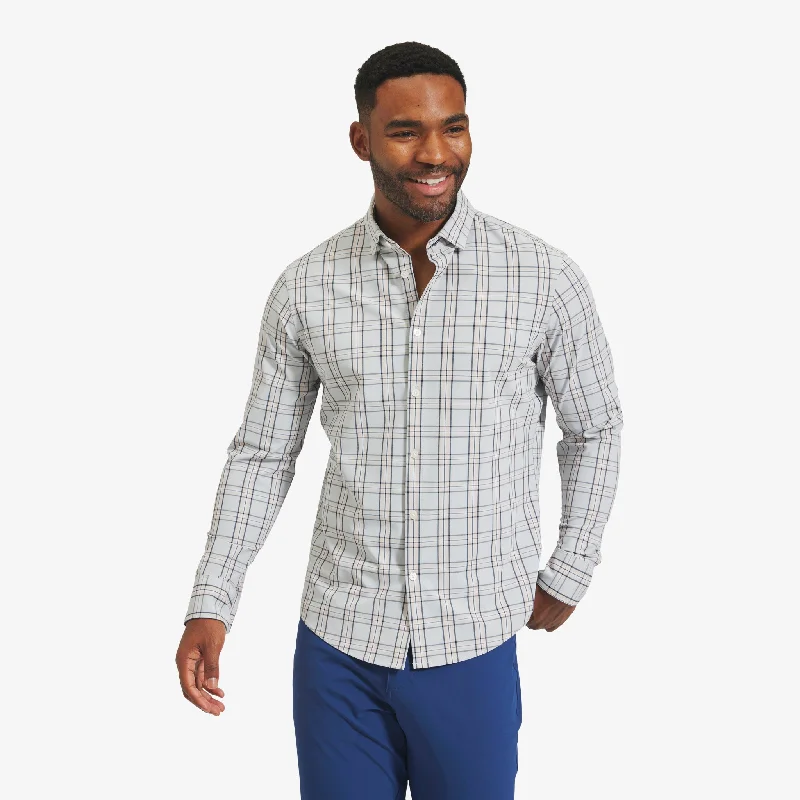 Men's Stretch - Fabric Casual Shirts in Navy Blue for a Comfortable and Flexible FitGray Pink Large Plaid