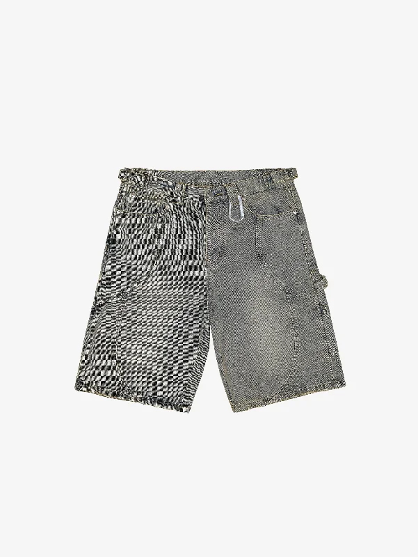 Men's wide - leg linen blend shorts for a relaxed beachside vibeLIGHT BLUE WASHED DENIM JORTS "V2"