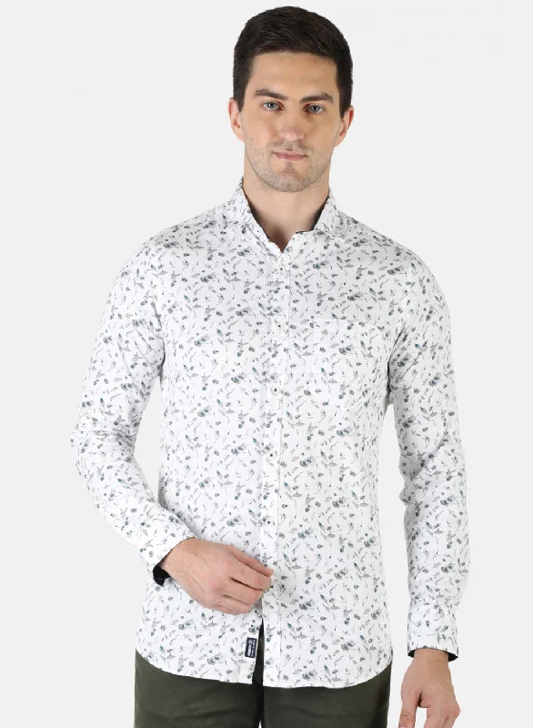 Men's Graphic - Printed Casual Shirts with Pop - Culture References for a Fun and Stylish LookMen White Printed Shirt