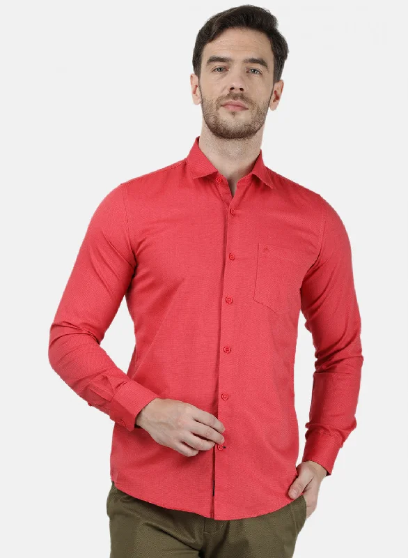 Men's Thermal - Lined Casual Shirts in Black for Added Warmth in Cold WeatherMens Red Solid Shirts