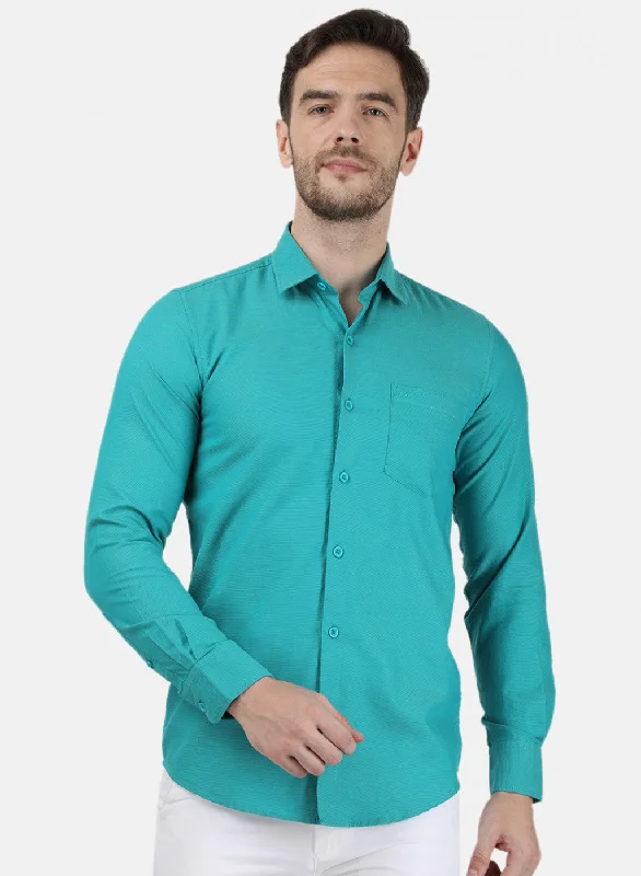 Men's Button - Down Oxford Casual Shirts in Crisp White for a Classic and Versatile StyleMens Sea Green Solid Shirts