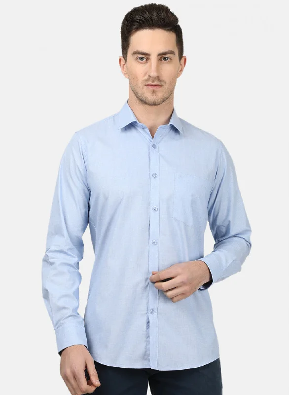 Men's Button - Down Oxford Casual Shirts in Crisp White for a Classic and Versatile StyleMens Sky Blue Solid Shirts