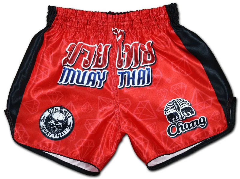 Men's wide - leg linen blend shorts for a relaxed beachside vibeMuay Thai Boxing Shorts ★ Red Corner