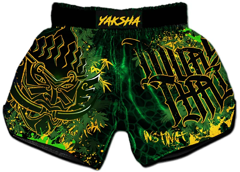 Men's zip - pocket canvas shorts for added functionality during travelMuay Thai Boxing Shorts ★ Rumble in the Jungle ★ YAKSHA