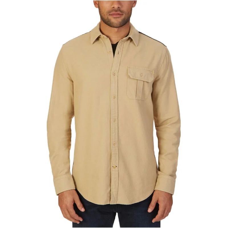 Men's Distressed Denim Casual Shirts with Frayed Edges for a Trendy and Rugged LookNautica Mens Moleskin Button Up Shirt, Beige, Small