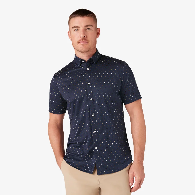 Men's Sustainable Recycled Material Casual Shirts for Eco - Conscious ConsumersNavy Double Dot