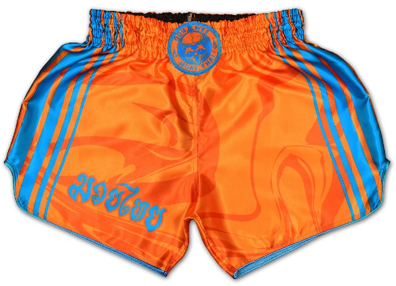 Men's button - fly denim work shorts for durability on the jobOoh -Wee ★ Art of 8 Limbs Muay Thai Shorts (orange)