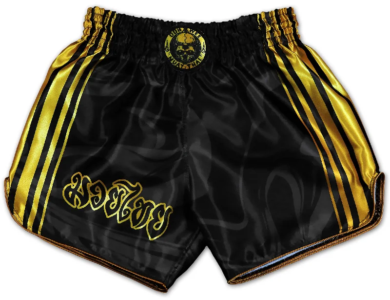 Men's flat - front chino shorts for semi - formal summer eventsOohwee ★ Art of 8 Limbs Muay Thai Shorts (black)