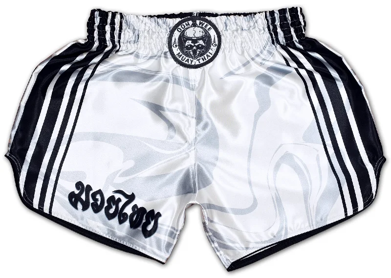 Men's drawstring casual linen shorts for a laid - back summer lookOowee ★ Art of 8 Limbs Muay Thai Boxing Shorts (white)