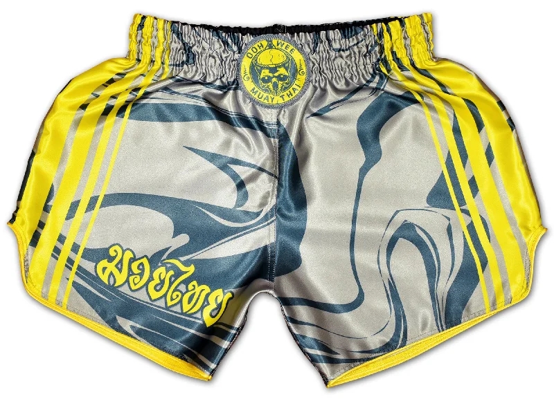 Men's wide - leg linen blend shorts for a relaxed beachside vibeOoh -Wee ★ Art of 8 Limbs Muay Thai Shorts (grey)