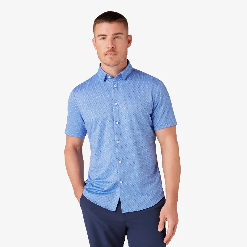 Men's Stretch - Fabric Casual Shirts in Navy Blue for a Comfortable and Flexible FitProvence Dual Dot