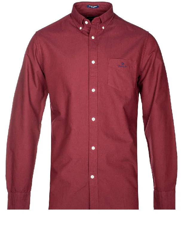 Men's Stretch - Fabric Casual Shirts in Navy Blue for a Comfortable and Flexible FitRegular Fit Beefy Oxford Buttondown Shirt Cabernet Red