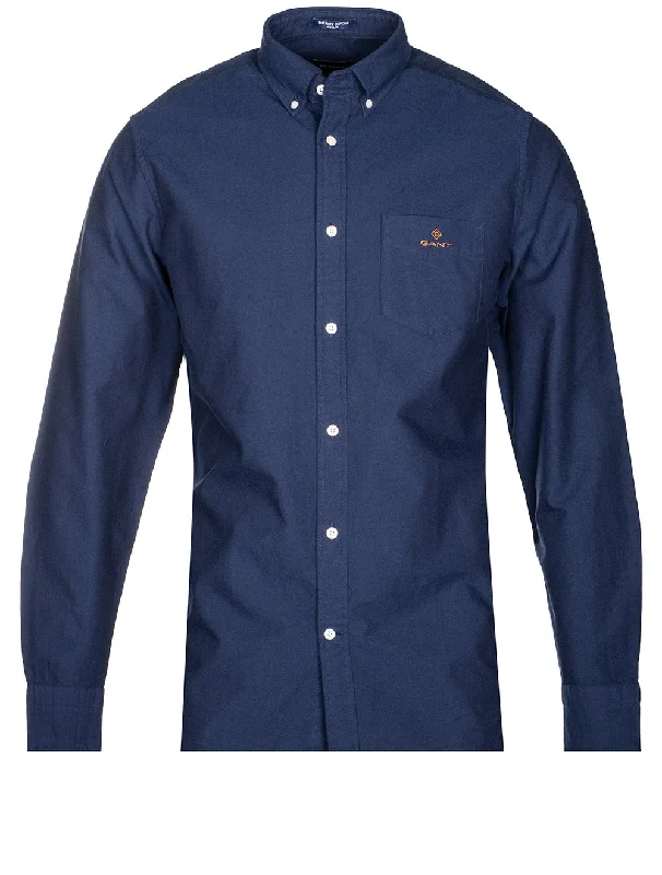 Men's Sustainable Recycled Material Casual Shirts for Eco - Conscious ConsumersRegular Fit Beefy Oxford Buttondown Shirt Persian Blue