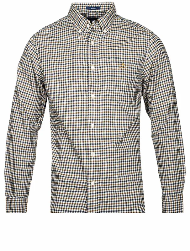 Men's Tailored Fit Checkered Casual Shirts in Multicolor for a Smart - Casual EnsembleRegular Fit Gingham Twill Shirt Eggshell