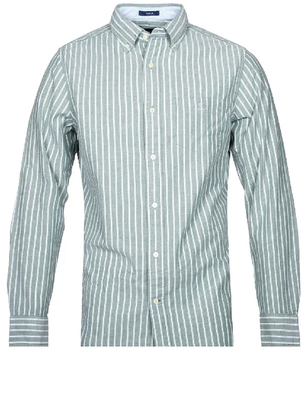 Men's Graphic - Printed Casual Shirts with Pop - Culture References for a Fun and Stylish LookRegular Fit Light Oxford Stripe Shirt Eden Green