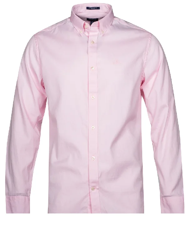 Men's Embroidered Detail Casual Shirts in Beige for a Touch of EleganceRegular Fit Pinpoint Oxford Shirt California Pink