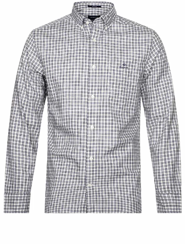 Men's Graphic - Printed Casual Shirts with Pop - Culture References for a Fun and Stylish LookRegular Small Tartan Twill Shirt Eggshell