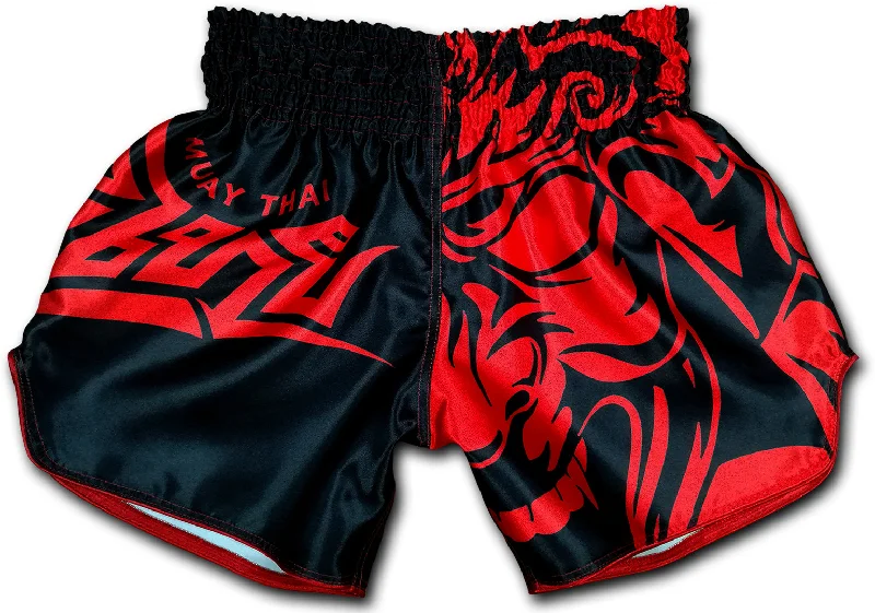 Men's wide - leg linen blend shorts for a relaxed beachside vibeSamurai Tribal ★ Muay Thai Shorts (red)