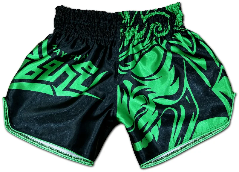 Men's plaid pattern wool blend shorts for a preppy fall styleSamurai Tribal ★ Thaiboxing Shorts (Green)