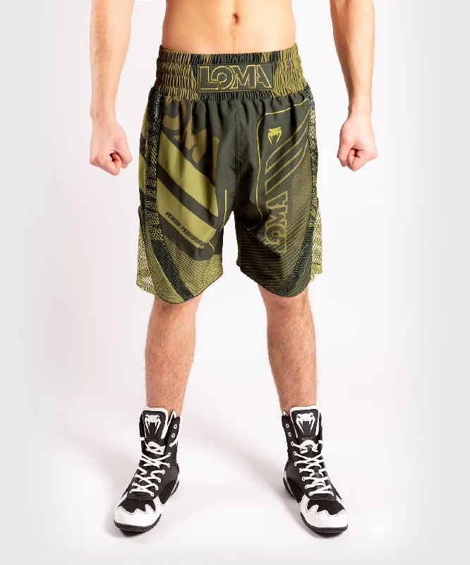 Men's moisture - wicking performance shorts for sweaty outdoor activitiesShort de Boxe Venum Commando Edition Loma - Kaki