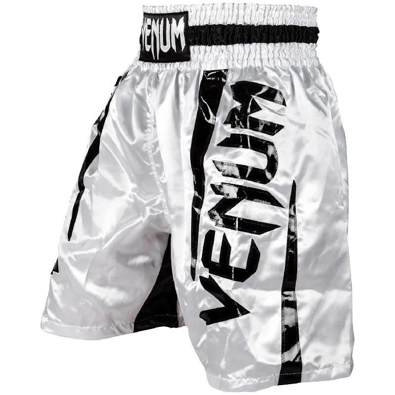 Men's high - waisted swim shorts with UPF protection for beach vacationsShort de Boxe Venum Elite - Blanc/Noir