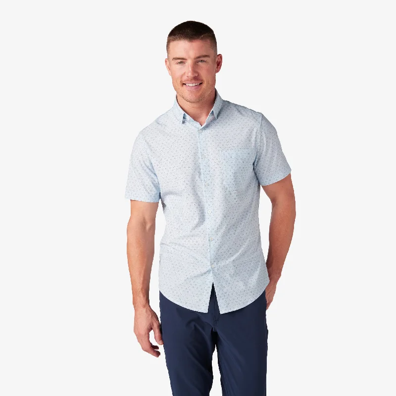 Plus Size Men's Striped Chambray Casual Shirts with a Spread Collar for a Preppy AppearanceSky Circle Dot