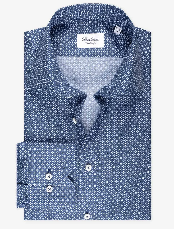 Men's Tailored Fit Checkered Casual Shirts in Multicolor for a Smart - Casual EnsembleFitted Pattern Shirt Navy