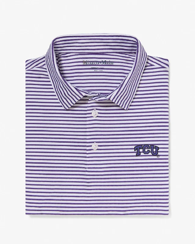 Men's Button - Down Oxford Casual Shirts in Crisp White for a Classic and Versatile StylePurple Stripe