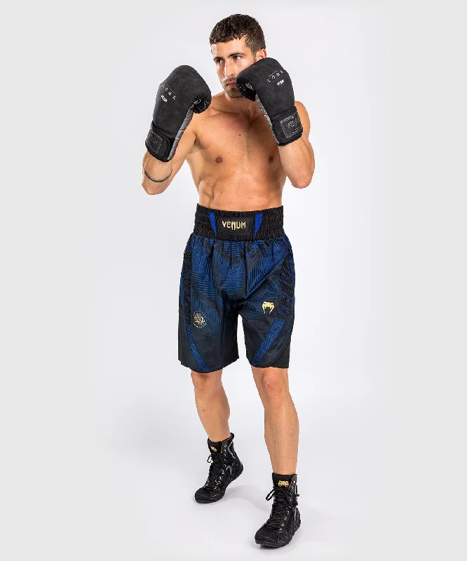 Men's distressed cotton shorts for a bohemian - inspired styleVenum Phantom Loma Boxing Short - Black/Blue