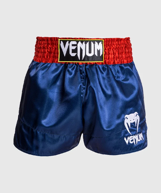 Men's zip - pocket canvas shorts for added functionality during travelVenum Classic - Short Muay Thaï - Bleu/Rouge/Blanc