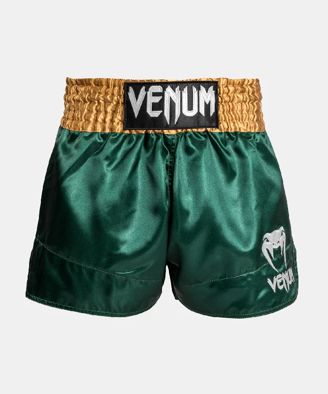 Men's neon - colored athletic shorts for high - visibility workoutsVenum Classic - Short Muay Thaï - Vert/Or/Blanc