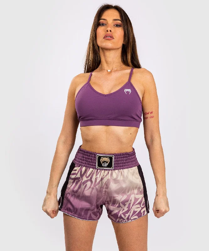 Men's pleated front twill shorts for a classic and sophisticated appearanceMuay Thai Shorts Venum x Kaz - Orchidée sombre