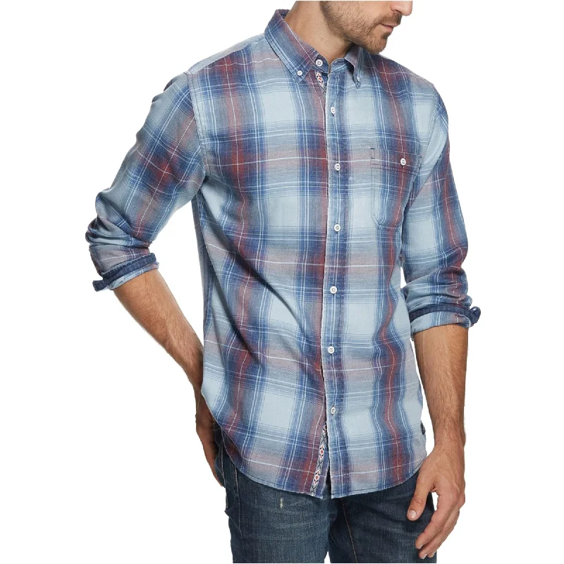 Men's Long - Line Oversized Casual Shirts in Dark Gray for a Relaxed and Modern LookWeatherproof Mens Plaid Fannel Button Up Shirt, Blue, Small