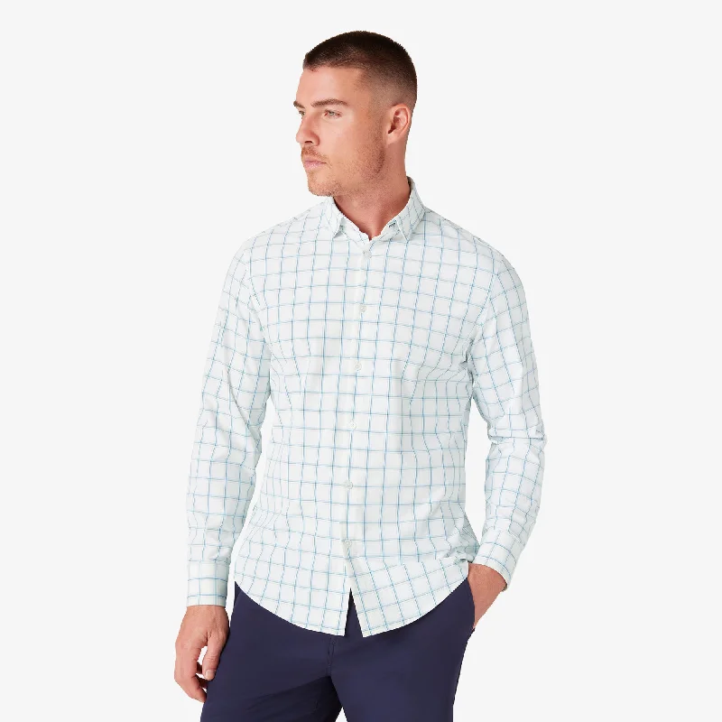 Men's Short - Sleeve Linen Casual Shirts in Light Khaki for a Breathable Summer OptionWhite Presido Plaid